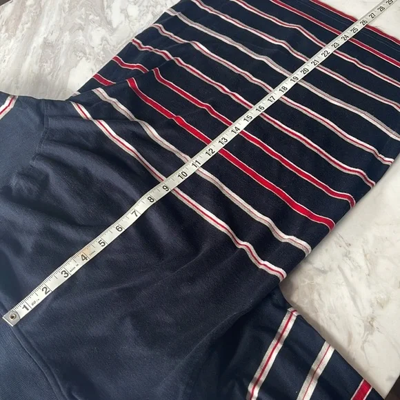Balenciaga striped long sleeve polo shirt in navy, red, black and tan - small - Picture 11 of 12